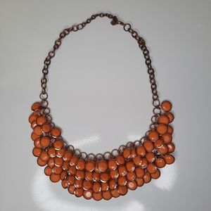 Orange multi gem statement necklace